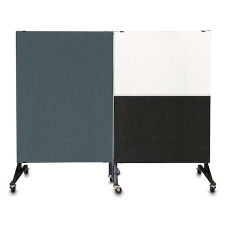 United Visual Products Sliding Door Indoor Enclosed Corkboard, 4 UV9001ACS-SATIN-CORK